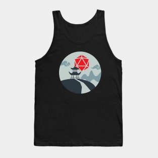 Japanese Shrine D20 Dice Sun RPG Landscape Tank Top